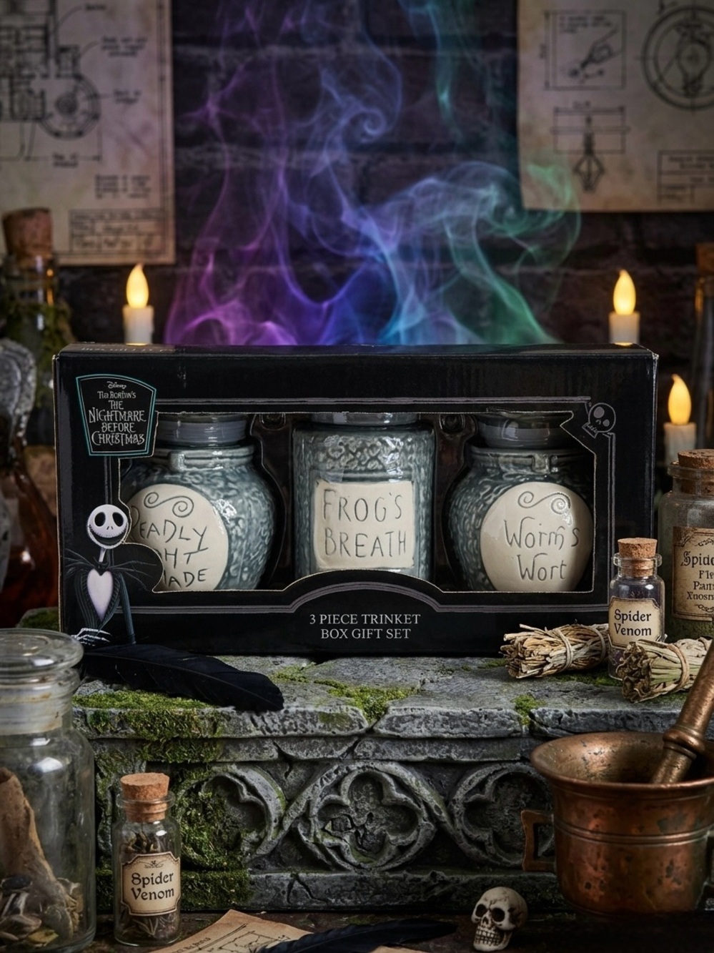 Nightmare Before Christmas Potion Jars Sally’s Apothecary Trinket Set Goth Decor